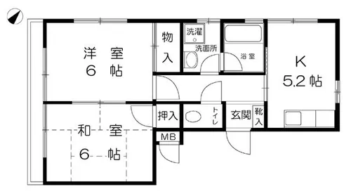 芦屋ニューハイツ【2階】の間取り