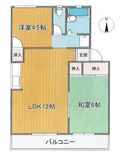 セジュール守恒B棟【2階】の間取り