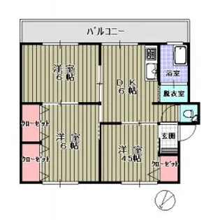 コーポラス東亜 1号棟【304号室】の間取り