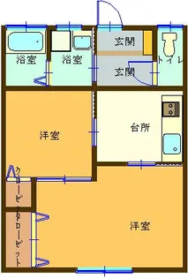 プレジデントコスモス【B号室】の間取り
