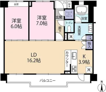 パークハウス警固フォレスト【2階】の間取り
