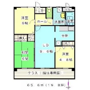 愛知県稲沢市中之庄海道町【マンション】の間取り
