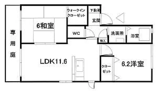 リーベンコートA棟【101号室】の間取り