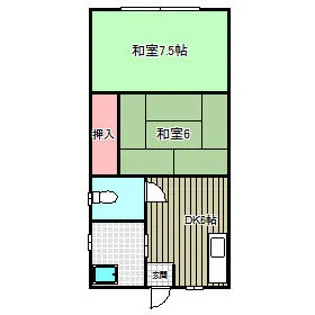尾田荘【6号室】の間取り