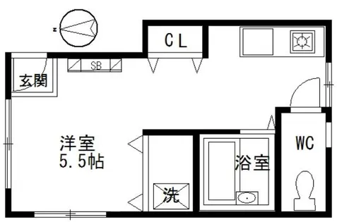兵庫県神戸市中央区熊内町1丁目【アパート】の間取り