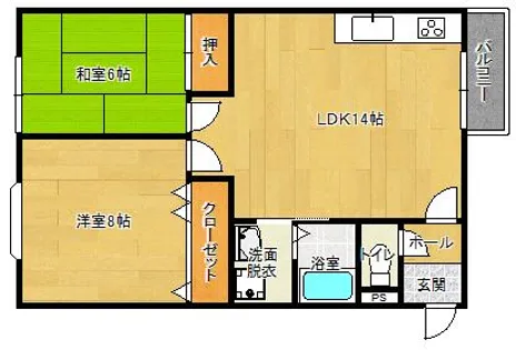 エスパシオ岸本【202号室】の間取り