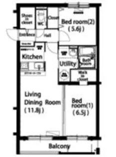 スクエアフロト イーストコート【E306号室】の間取り