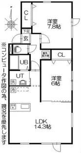 フィオーレ発寒C【201号室】の間取り