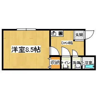 1DKの間取り画像