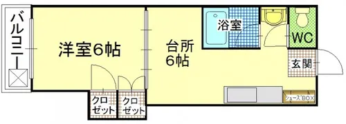 千防ハイツ【4階】の間取り