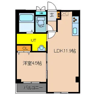 シルク21室蘭【608号室】の間取り