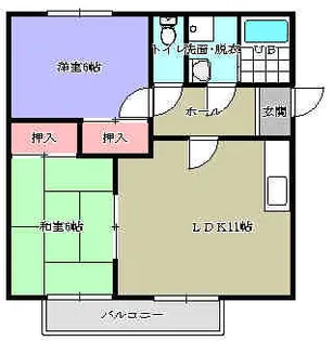 ソレジオ岡垣B棟【2F号室】の間取り