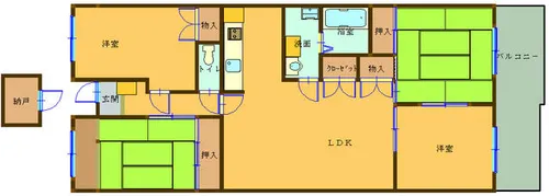 花の北ハイツC棟【7階】の間取り