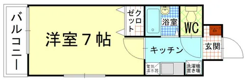 ピュアドーム九工大【2階】の間取り