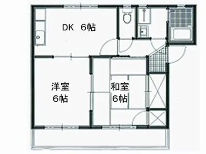 エスポワールフジD棟【D-203号室】の間取り