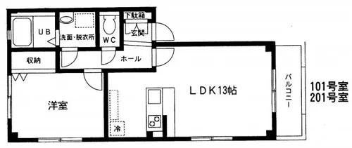 エトワール多米【101号室】の間取り