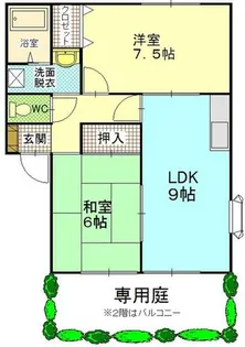 ウィンディア中井【1階】の間取り
