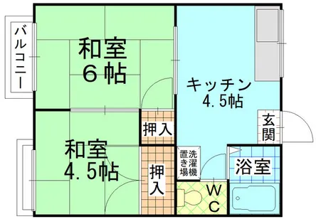 金比羅ハイツⅠ【2階】の間取り