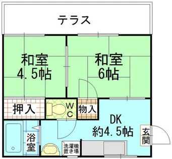 金比羅ハイツⅡ【1階】の間取り