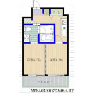 CUBE春吉patio【301号室】の間取り