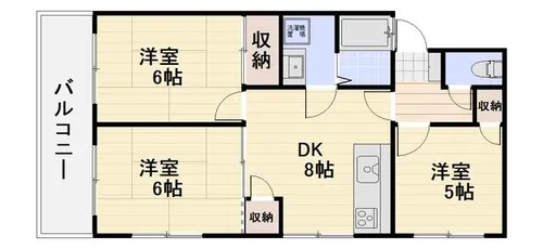 ヒルサイドアベニュー【203号室】の間取り