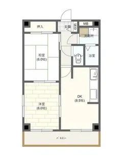 クヴェレ御影【601号室】の間取り