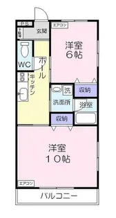 愛知県豊橋市花田町字百北【アパート】の間取り
