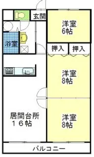 ミナトマンション【B102号室】の間取り