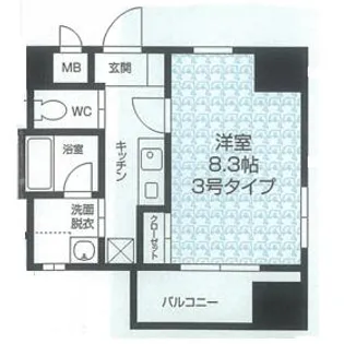 N2北九大前【3号室】の間取り