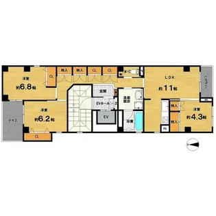 リベラ二条東洞院【2階】の間取り