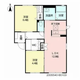 シャーメゾン頓野【B103号室】の間取り