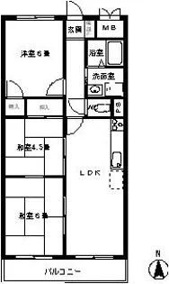 ラ・フォーレ綾羽【203号室】の間取り
