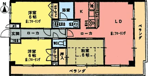 サンライトマンションⅢ 東棟【3A号室】の間取り