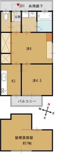 梅ヶ谷ハイツ【2階】の間取り