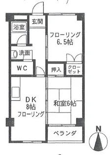 コーポラス伏見【5階】の間取り