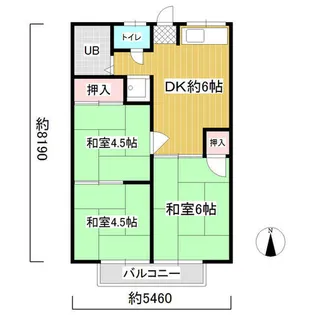 サンプラザB【202号室】の間取り