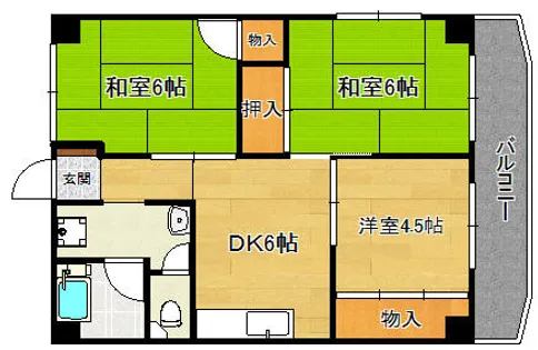 水町ブルーコーポ【301号室】の間取り