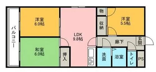 ランティスカニエ【605号室】の間取り