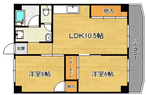 水町ブルーコーポ【2階】の間取り