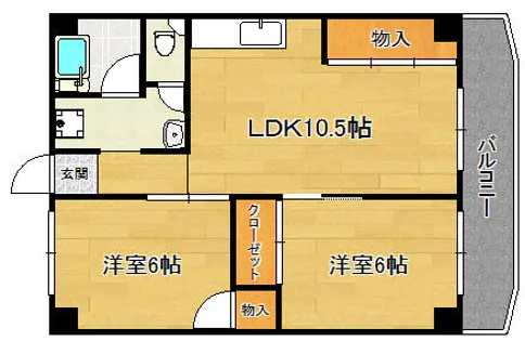 水町ブルーコーポ【2階】の間取り