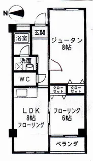 コーポラス伏見【319号室】の間取り