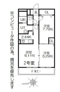 シャルル壱番館【302号室】の間取り