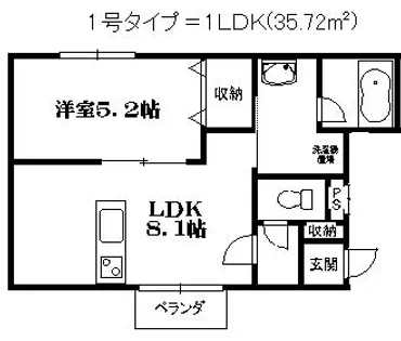 ミリュー本町【201号室】の間取り