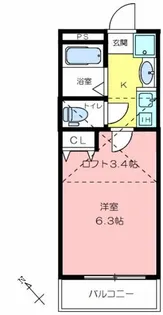 アミティエ山手【206号室】の間取り