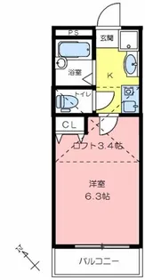アミティエ山手【103号室】の間取り