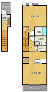 アヴニール ラ シャンブル【2階】の間取り