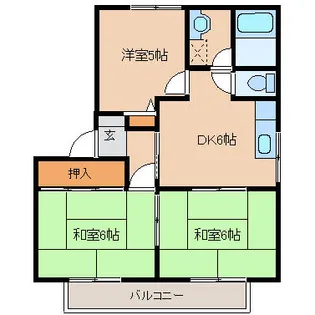 ハイツ城島【202号室】の間取り