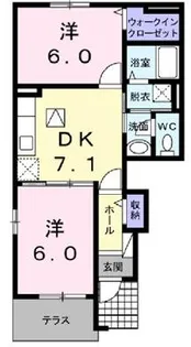 マイクレインB【102号室】の間取り