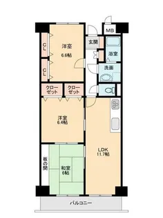 一力グランドマンション【5階】の間取り
