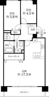 ライオンズマンション杁中ガーデン【5階】の間取り